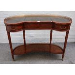 Brights of Nettlebed; a 20th century mahogany kidney shape writing desk,