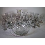 Glassware, including; 18th century and later drinking vessels, bowls and sundry, (qty).