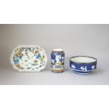 An Italian tinglazed earthenware albarello, 20th century, in Renaissance style,