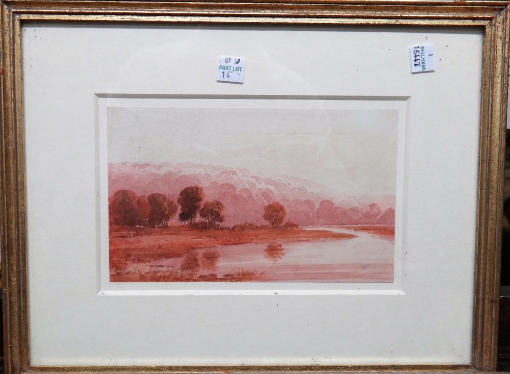 A group of three 19th century watercolour river scenes, the largest 23.5cm x 33cm,(3). - Image 3 of 3