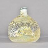 Sam Herman (born 1936), a studio glass vase, dated 1971, bulbous form with short neck and wavy rim,