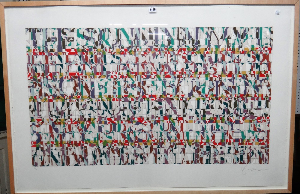 Tom Phillips (b.1937), Untitled, colour lithograph, signed and nubered 30/50, 61cm x 106cm. - Image 2 of 4