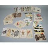 POSTCARDS: Sentimental and Greetings, includes a few WW1 embroidered silk cards,
