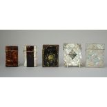 Two Victorian mother-of-pearl visiting card cases,