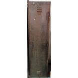 A 20th century steel single door locker, 46cm wide x 180cm high.