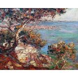 C** Vugurd (20th century), Mediterranean coastal scene, oil on board, signed,