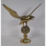 A late Victorian brass spread eagle pulpit finial.