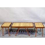 Richard Mead Rhodesia, a set of three 20th century hammered brass occasional tables,