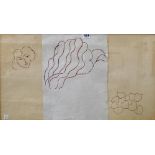 Circle of Henri Matisse, Untitled, studies on two sheets, brown chalk, 37.5cm x 68cm.