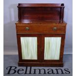 A Victorian mahogany chiffonier with single drawer over cupboard base, 92cm wide x 126cm high.
