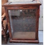 A 19th century continental marquetry and tortoiseshell inlaid tabletop display cabinet with single