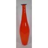 A continental orange glass vase, possibly Austrian, 20th century,