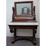 A French Empire mahogany dressing table,