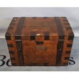 A late Victorian oak silver chest, 80cm wide x 57cm high.