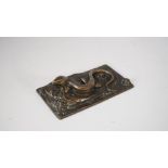 A relief cast bronze lizard, early 20th century,