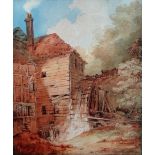 Follower of John Sell Cotman, An old watermill, watercolour, 39cm x 31.5cm.