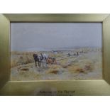 Harold Swanwick (1866-1929), Gathering in the harvest, watercolour, signed and dated 1892, 10.