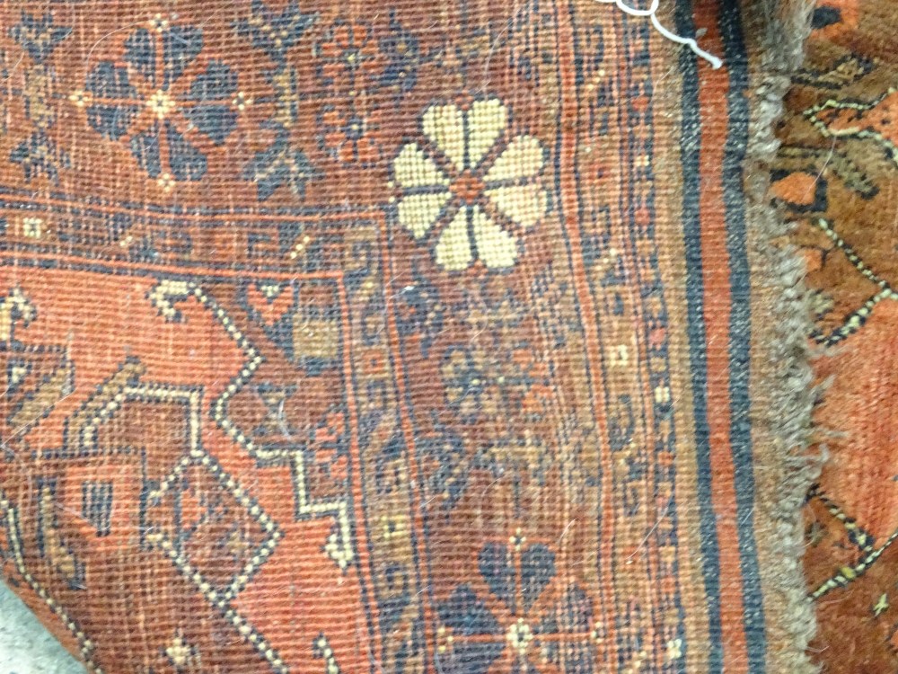 A Beshir rug, the madder field with six rows of three flowerhead guls, flowerhead border, - Image 5 of 6