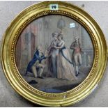Circle of Bartolozzi, The Courtship; The Proposal, a pair of colour stipple engravings, circular,