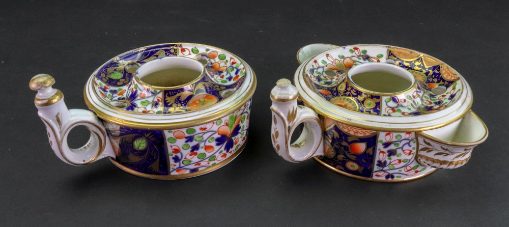 Two Derby 'Japan' pattern inkwells, circa 1815,