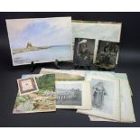 English School, early 20th Century, A group of twelve landscapes, including Lidisfarne Castle,