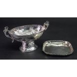 A Victorian oval silver sweetmeat bowl, Stuart Clifford, London 1881, in mid 18th century style,