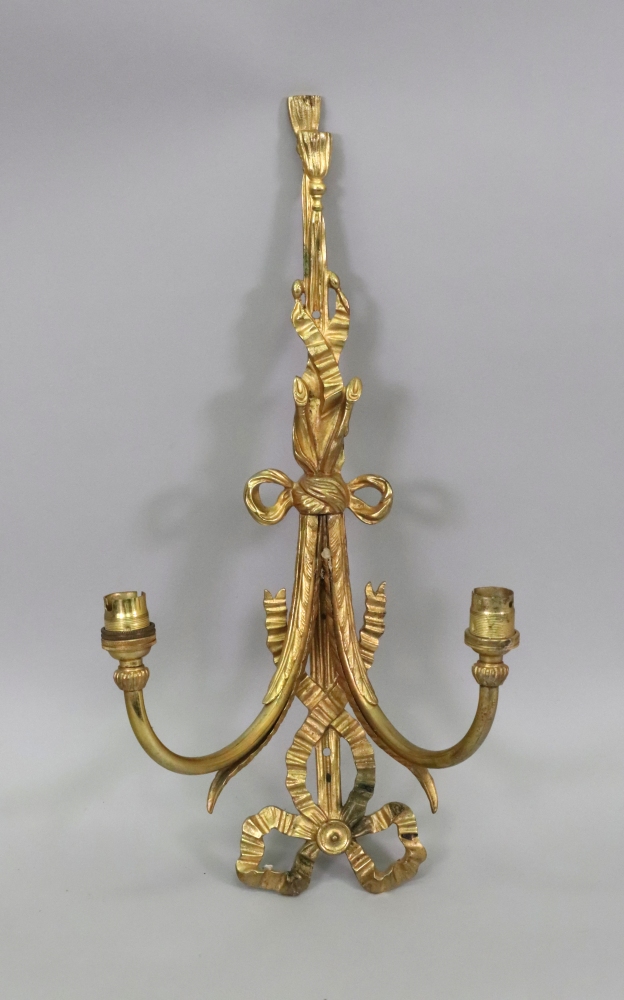 A set of six gilt metal twin branch wall applique, in Regency style, - Image 2 of 2