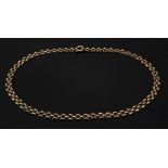 A 9ct gold brick-link necklace, with a fancy bolt ring clasp, length 46cm, 18g.