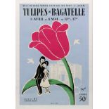 A vintage French poster 'Tulipes de Bagatelle', 60 x 39.5cm.