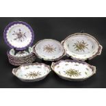 A Dresden fourteen piece dessert service, early 20th century,