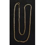 A 14ct gold flattened curb-link necklace, detailed '14k', on a bolt ring clasp, 8.1g.