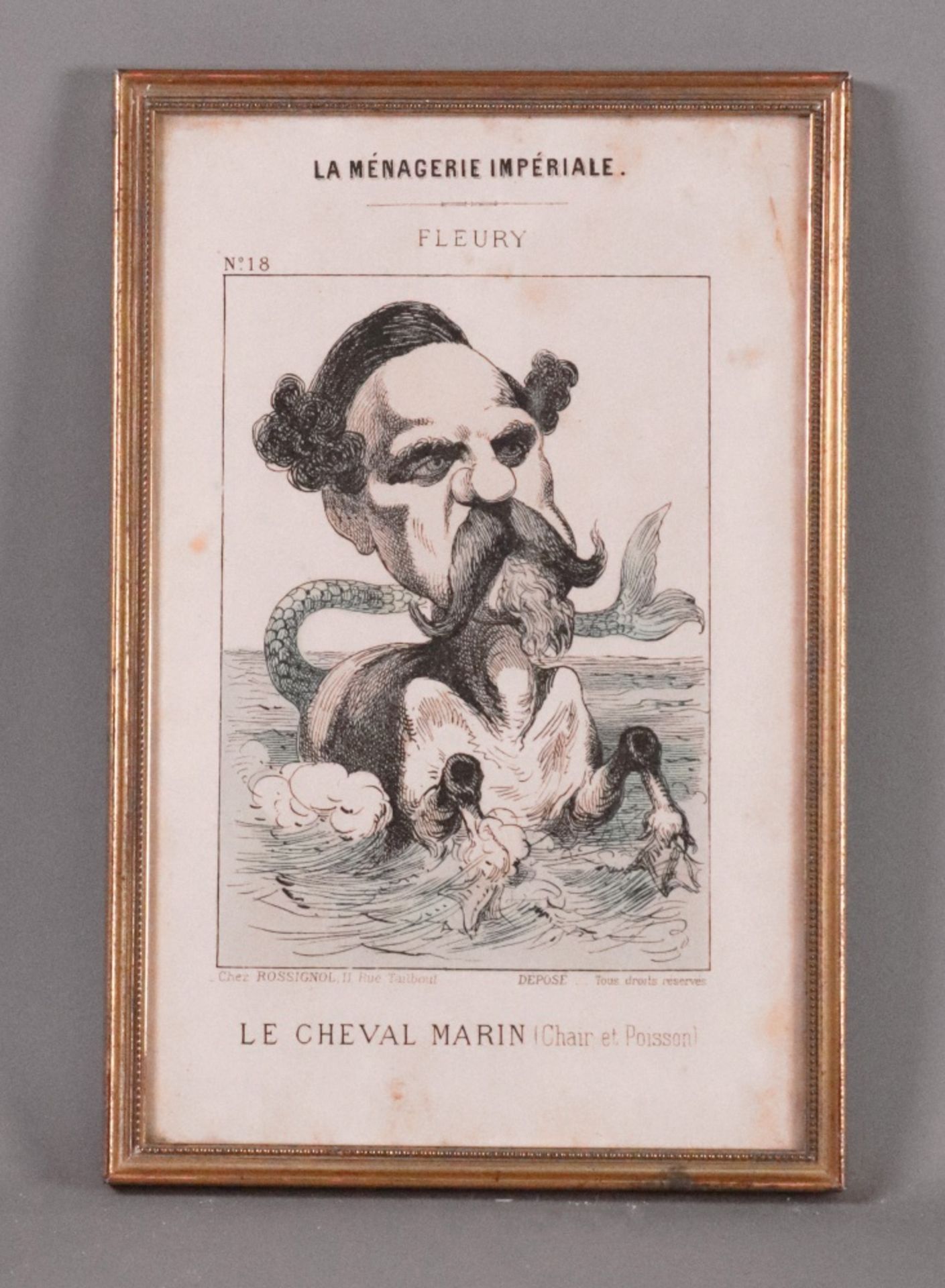 A set of eleven humorous French prints titled 'La Ménagerie Impériale', each 24 x 16cm (11). - Image 5 of 12