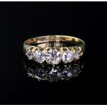 An 18ct gold and diamond five-stone ring, Birmingham 1894,