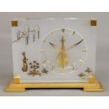 Jaeger Le Coultre; a Marina desk skeleton timepiece, circa 1960's,