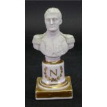 Of Napoleonic Interest; a Paris porcelain bust of Napoleon, first half 20th century,
