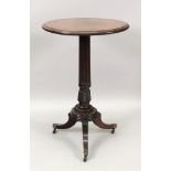 A Regency and later mahogany pedestal table,