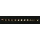 A 9ct gold stylised cable-link bracelet, to a box and tongue clasp and single safety clasp,