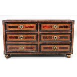 A late 17th century and later Flemish walnut rosewood tortoiseshell veneered and inlaid travelling