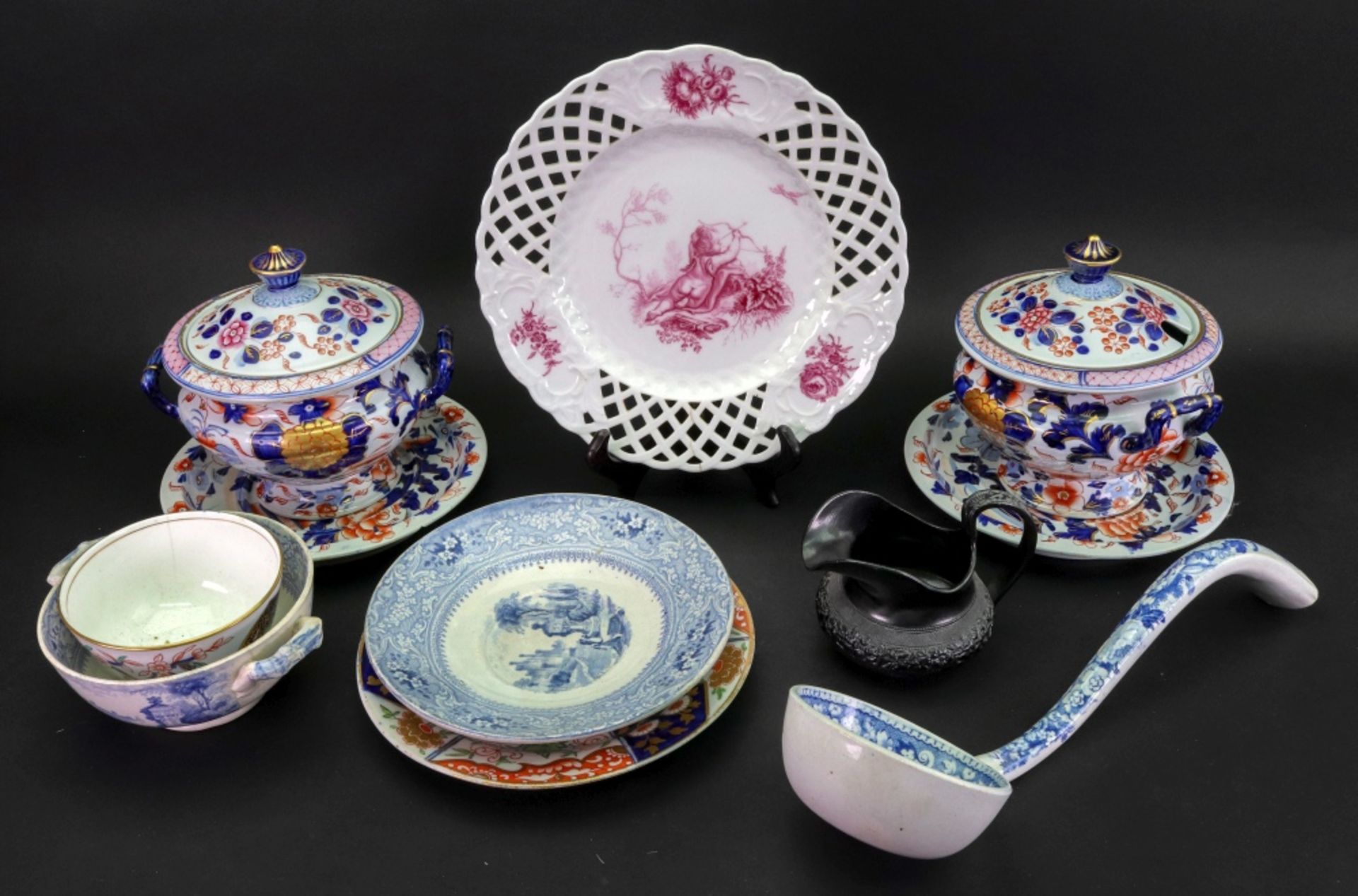 A group of English pottery and porcelain, 19th century,