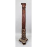 An Italian giltwood and polychrome painted torchere, 17th/18th century,