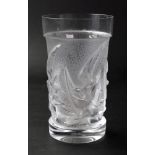 A Lalique crystal swallows high ball tumbler, etched Lalique France, 13cm high. Illustrated.