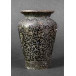 A small Indian bidri ware ovoid vase, 13cm high.