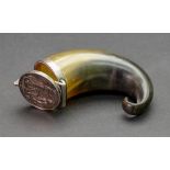 A Victorian Scottish rams horn snuff mull,