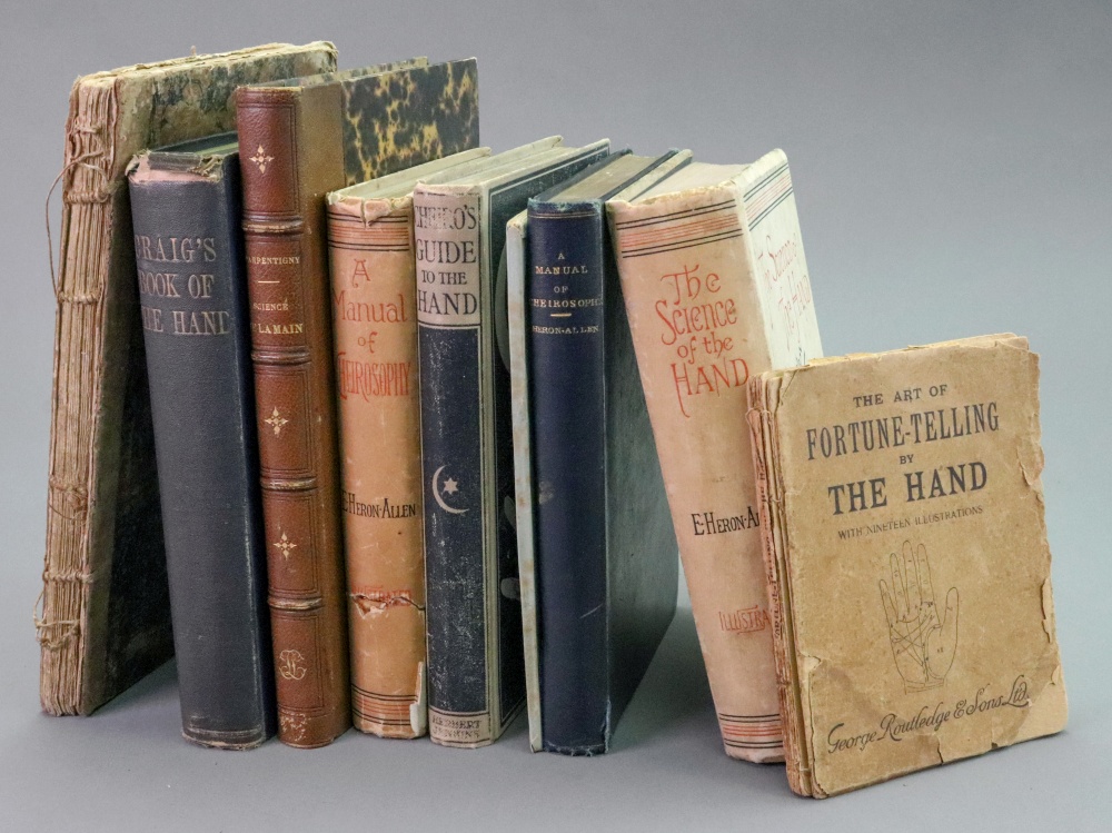 A collection of 8 volumes on Palmistry, 19th century, including The Book of The Hand by A R Craig,