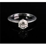 An 18ct white gold and diamond single stone ring, the brilliant-cut diamond,