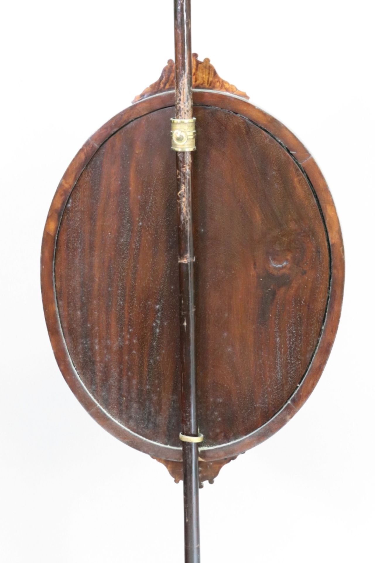 A Victorian mahogany pole screen, circa 1870, with foliate decoration and stringing, - Image 3 of 3