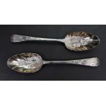 A pair of George III silver table spoons, Paul Storr, London 1817,