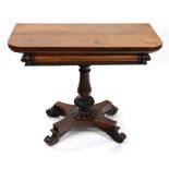 A William IV rosewood tea table,