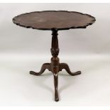 A Chippendale style mahogany tea table, George III and later,