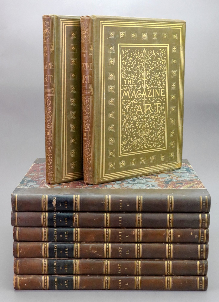 The Magazine of Art, 6 volumes, 1881 & 1882, illustrated, original half gilt calf, marbled boards,